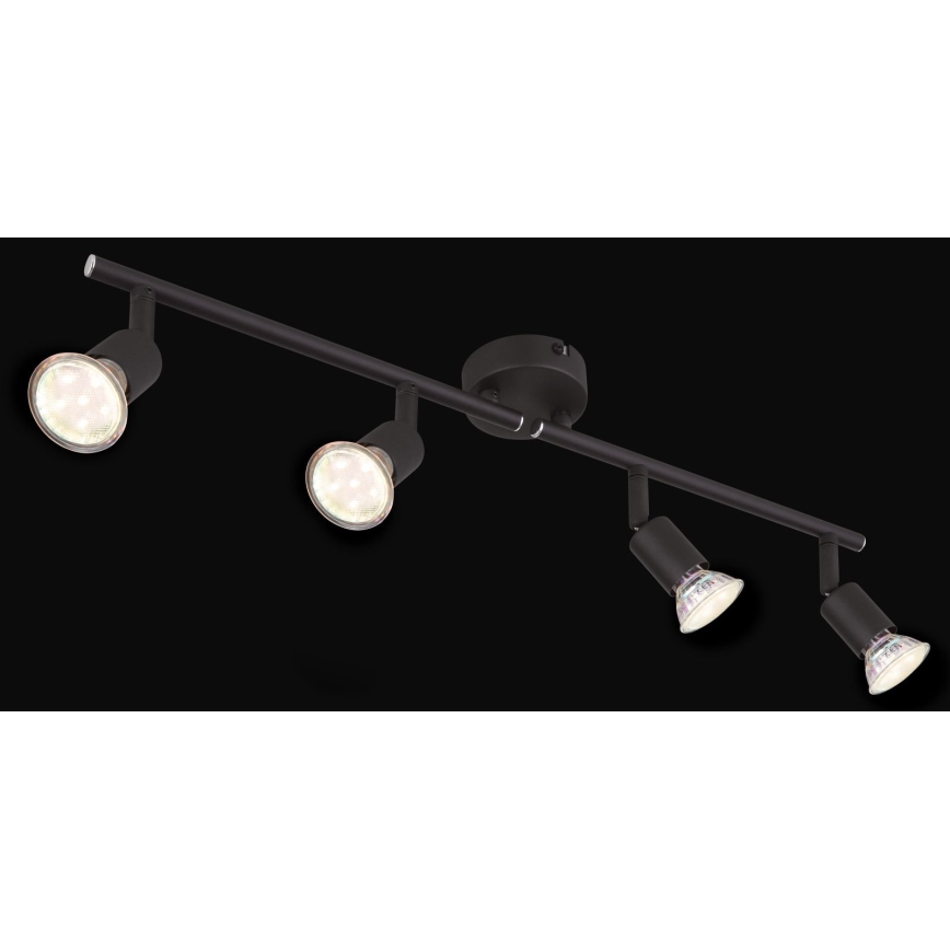Globo - LED spotlampe 4xGU10/3W/230V sort