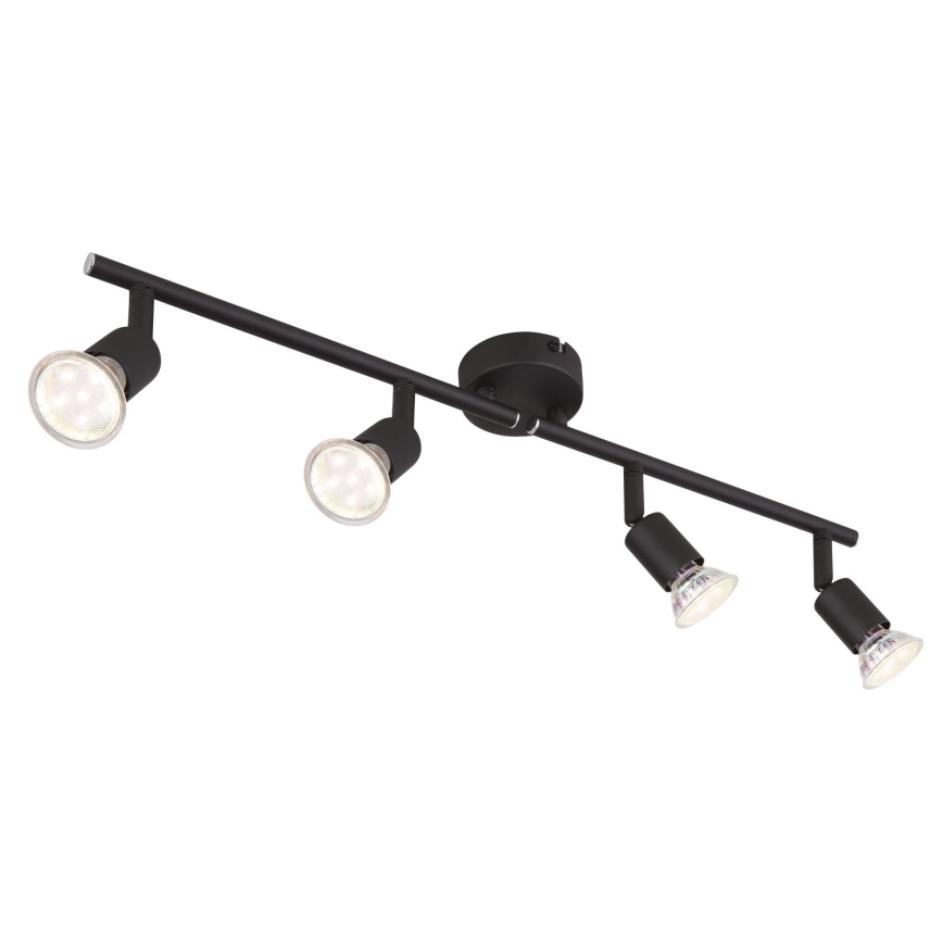Globo - LED spotlampe 4xGU10/3W/230V sort