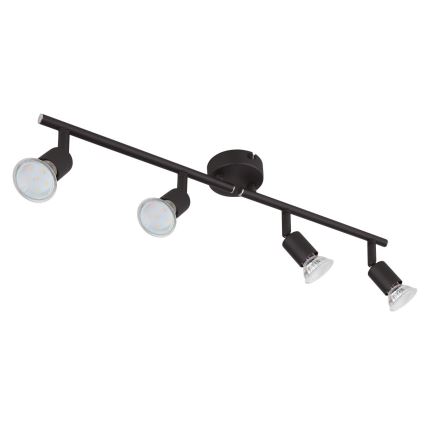 Globo - LED spotlampe 4xGU10/3W/230V sort