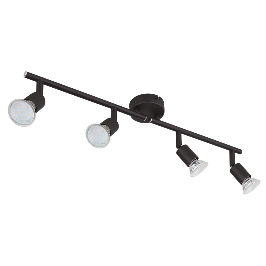 Globo - LED spotlampe 4xGU10/3W/230V sort