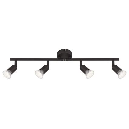 Globo - LED spotlampe 4xGU10/3W/230V sort