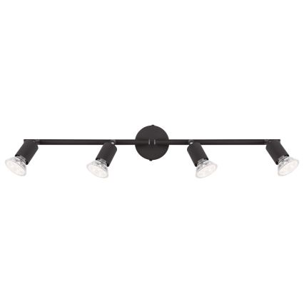 Globo - LED spotlampe 4xGU10/3W/230V sort