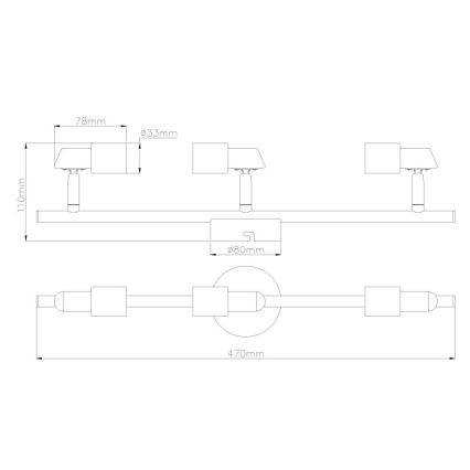 Globo - LED spotlampe 3xGU10/3W/230V