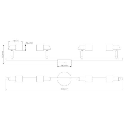 Globo - LED spotlampe 4xGU10/3W/230V
