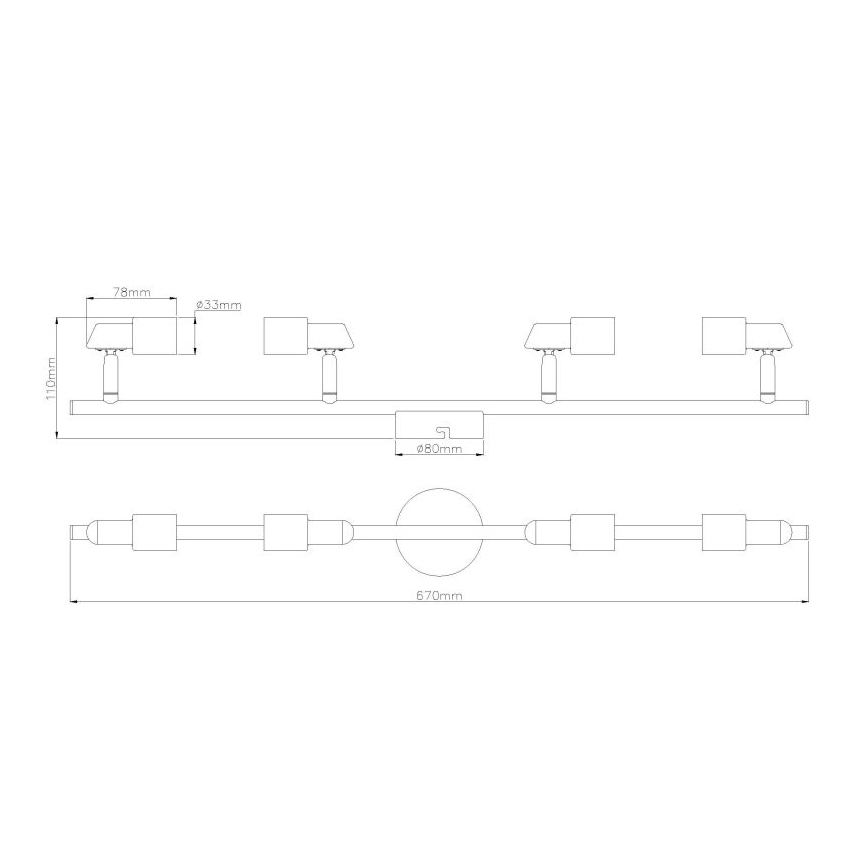 Globo - LED spotlampe 4xGU10/3W/230V