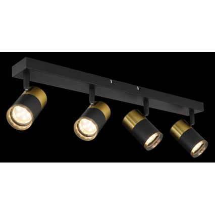Globo - Spotlampe 4xGU10/25W/230V sort/guldfarvet