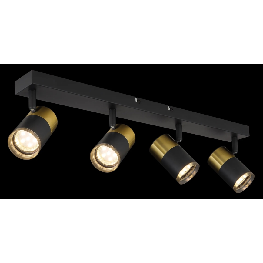 Globo - Spotlampe 4xGU10/25W/230V sort/guldfarvet