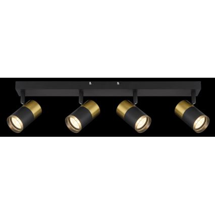 Globo - Spotlampe 4xGU10/25W/230V sort/guldfarvet