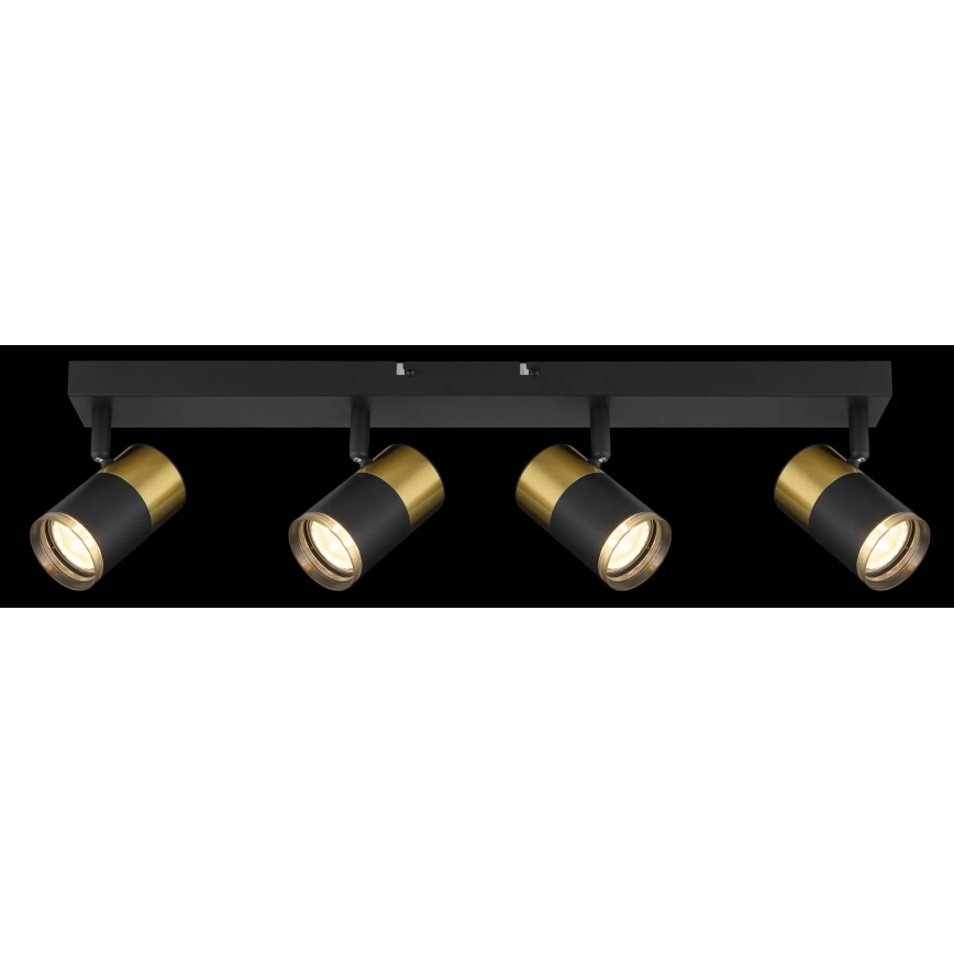 Globo - Spotlampe 4xGU10/25W/230V sort/guldfarvet