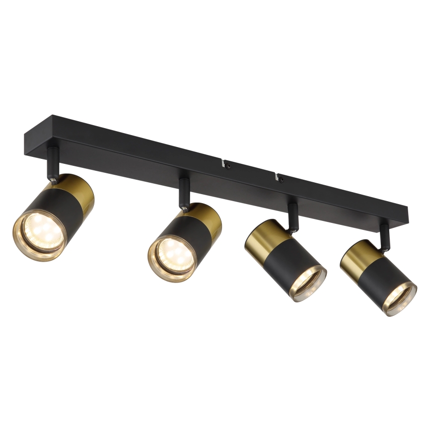 Globo - Spotlampe 4xGU10/25W/230V sort/guldfarvet