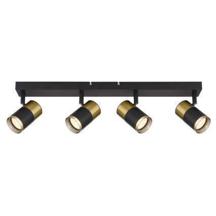 Globo - Spotlampe 4xGU10/25W/230V sort/guldfarvet