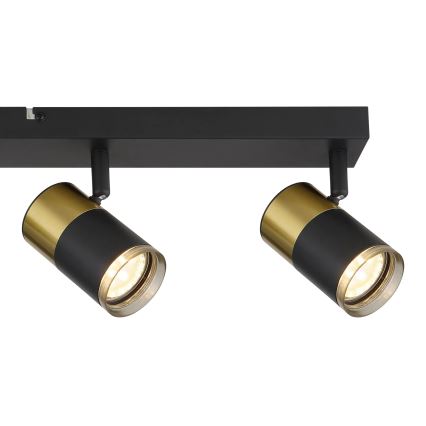 Globo - Spotlampe 4xGU10/25W/230V sort/guldfarvet