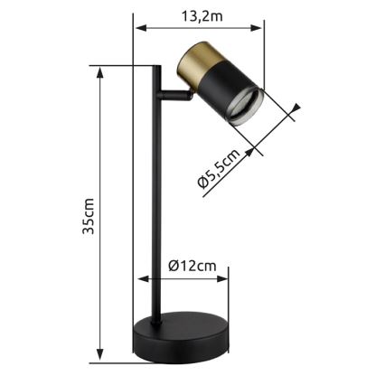 Globo - Bordlampe 1xGU10/5W/230V sort/guldfarvet