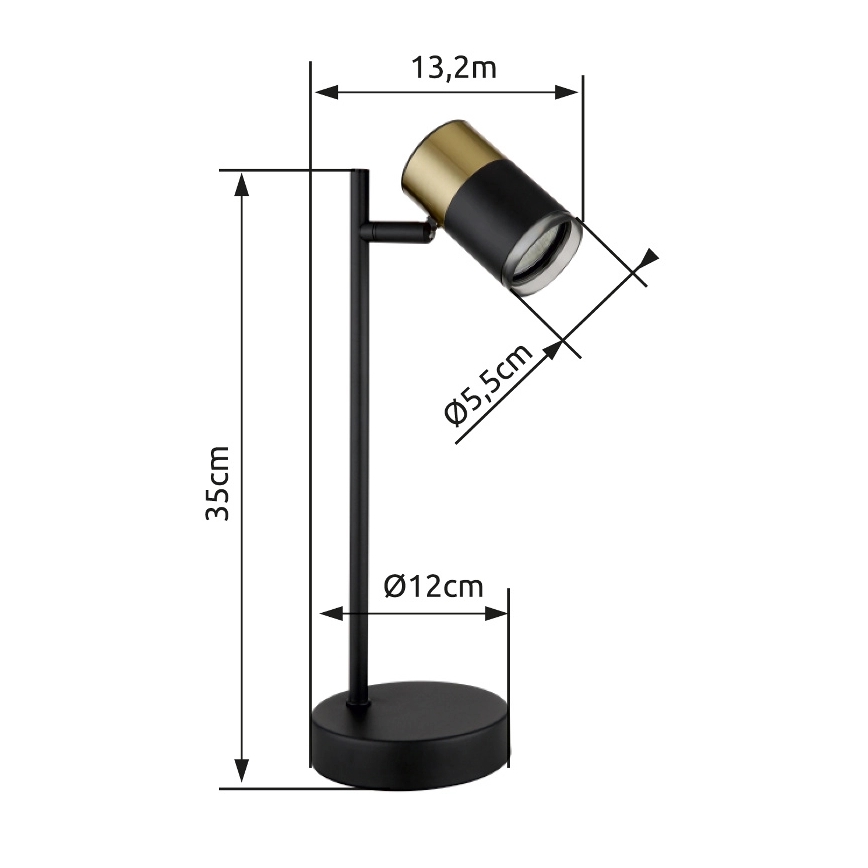 Globo - Bordlampe 1xGU10/5W/230V sort/guldfarvet