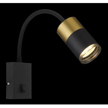 Globo - Vægspot 1xGU10/25W/230V sort/guldfarvet