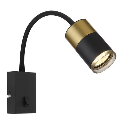 Globo - Vægspot 1xGU10/25W/230V sort/guldfarvet