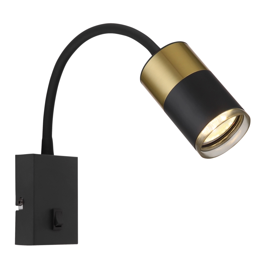 Globo - Vægspot 1xGU10/25W/230V sort/guldfarvet