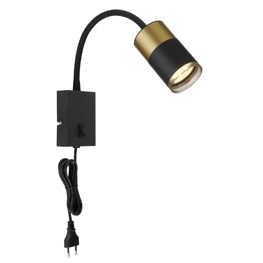 Globo - Vægspot 1xGU10/25W/230V sort/guldfarvet