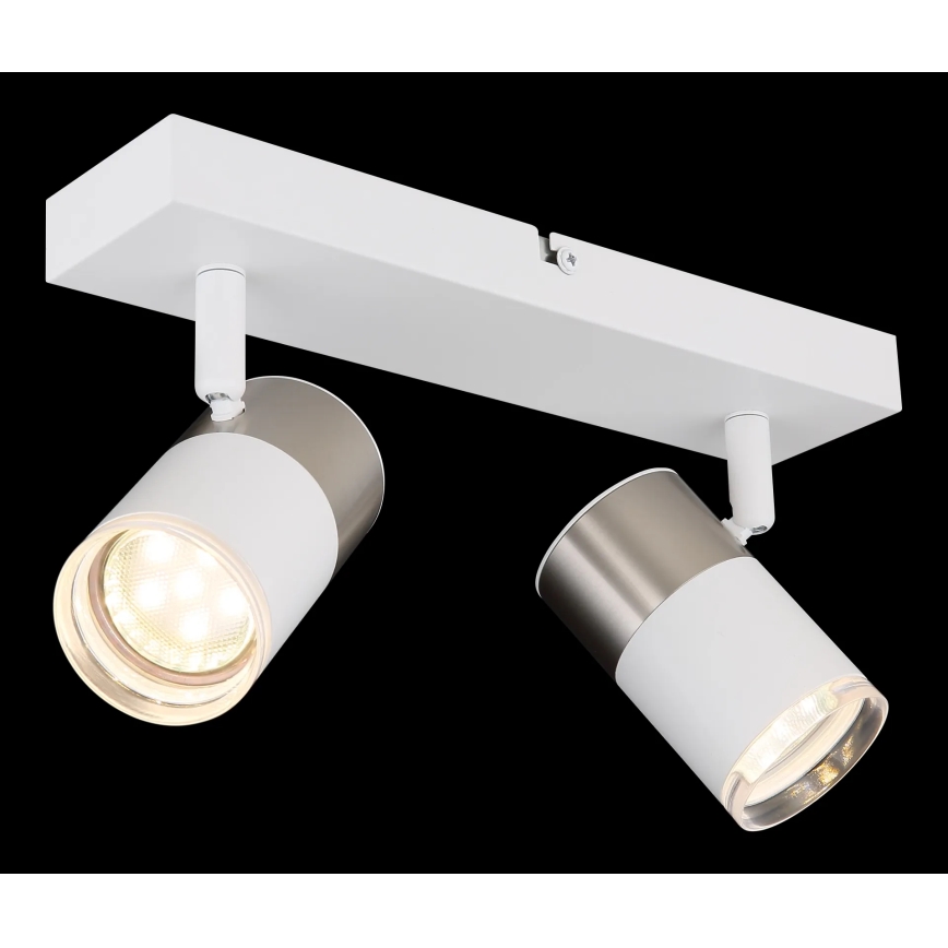 Globo - Spotlampe 2xGU10/25W/230V hvid/mat krom