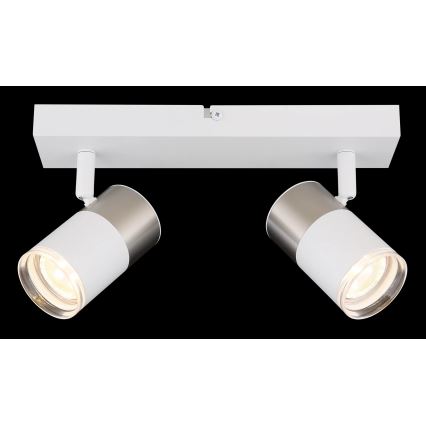 Globo - Spotlampe 2xGU10/25W/230V hvid/mat krom