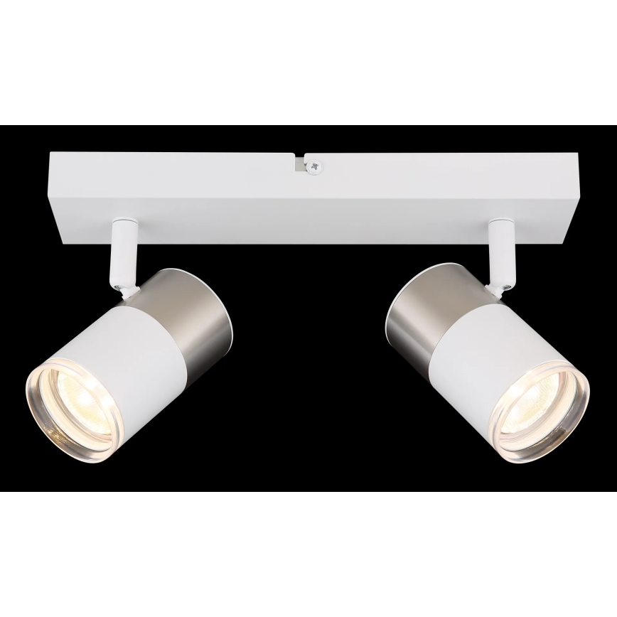 Globo - Spotlampe 2xGU10/25W/230V hvid/mat krom