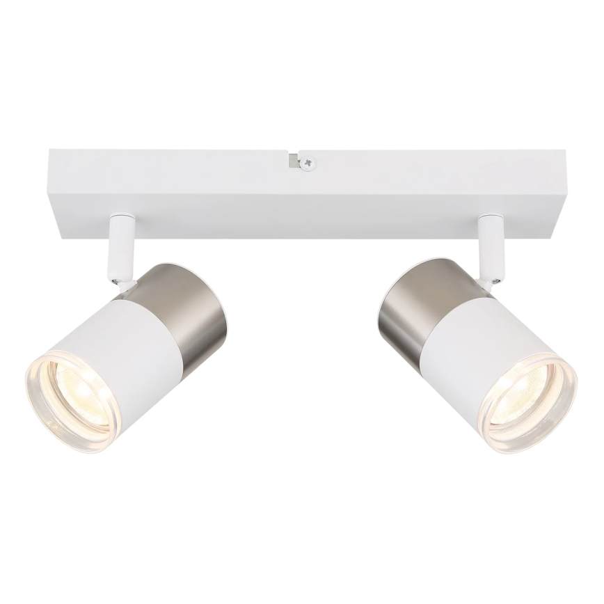 Globo - Spotlampe 2xGU10/25W/230V hvid/mat krom
