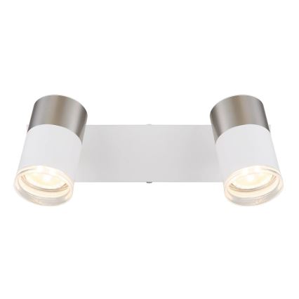 Globo - Spotlampe 2xGU10/25W/230V hvid/mat krom