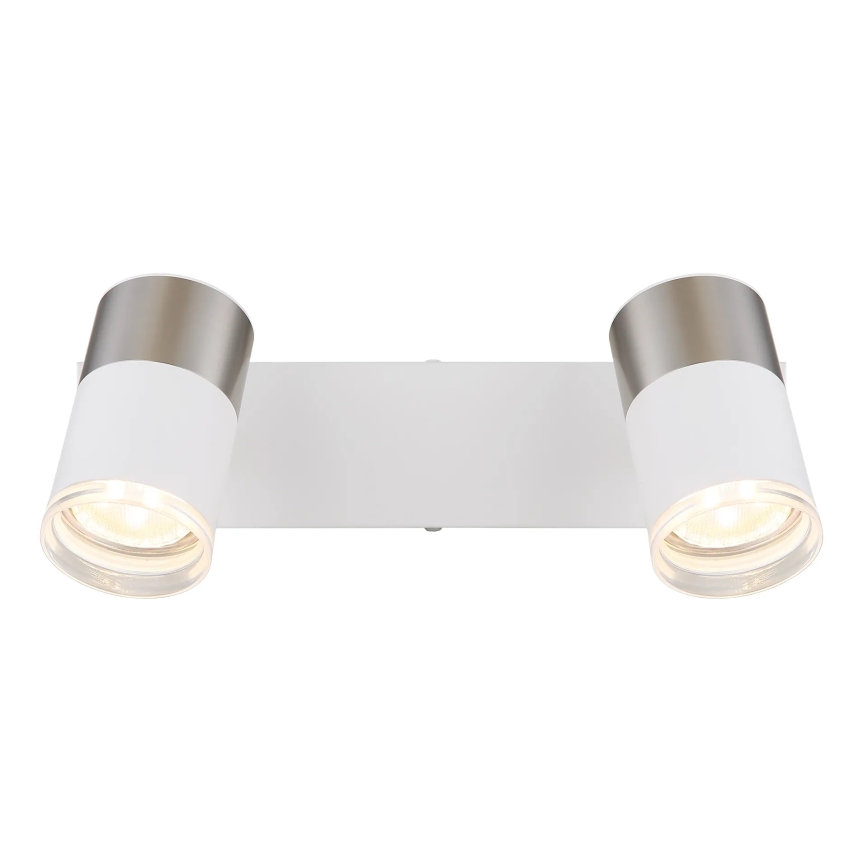 Globo - Spotlampe 2xGU10/25W/230V hvid/mat krom