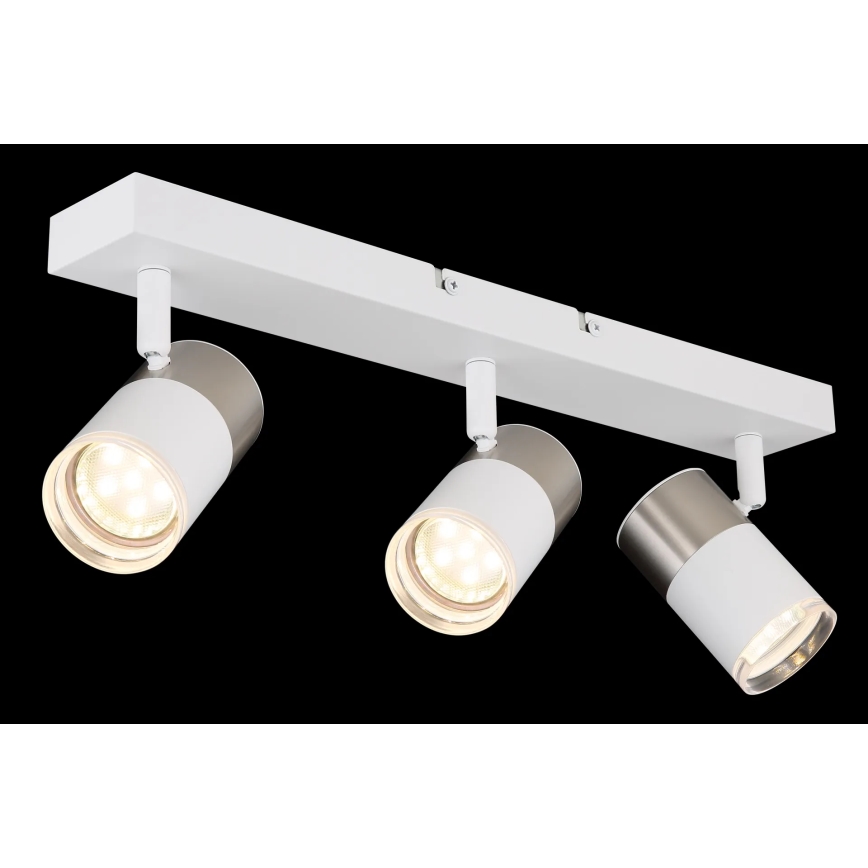 Globo - Spotlampe 3xGU10/25W/230V hvid/mat krom