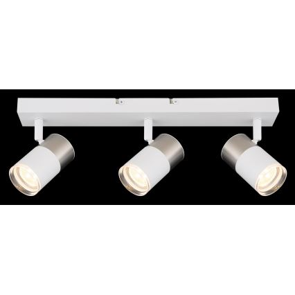Globo - Spotlampe 3xGU10/25W/230V hvid/mat krom