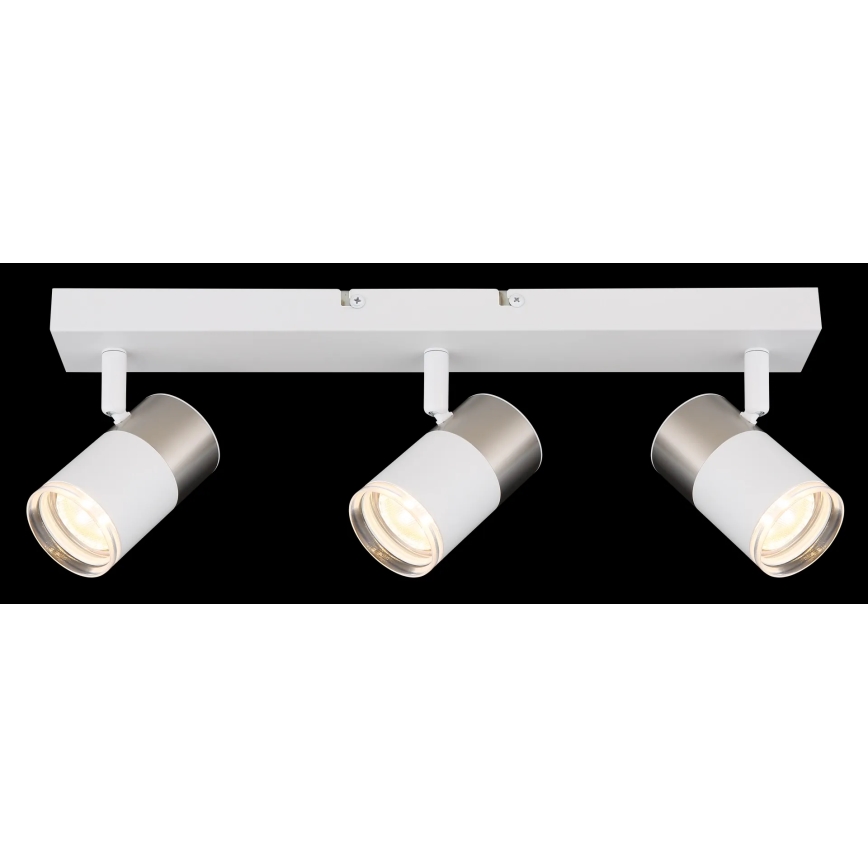 Globo - Spotlampe 3xGU10/25W/230V hvid/mat krom