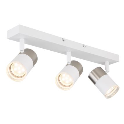 Globo - Spotlampe 3xGU10/25W/230V hvid/mat krom