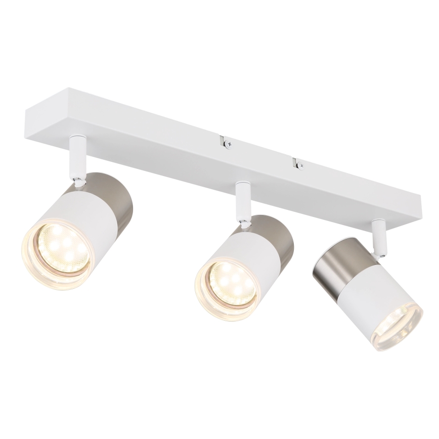 Globo - Spotlampe 3xGU10/25W/230V hvid/mat krom