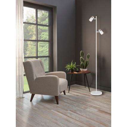 Globo - Gulvlampe 2xGU10/5W/230V hvid/mat krom