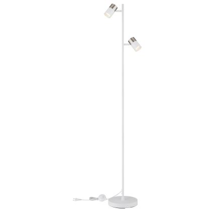 Globo - Gulvlampe 2xGU10/5W/230V hvid/mat krom