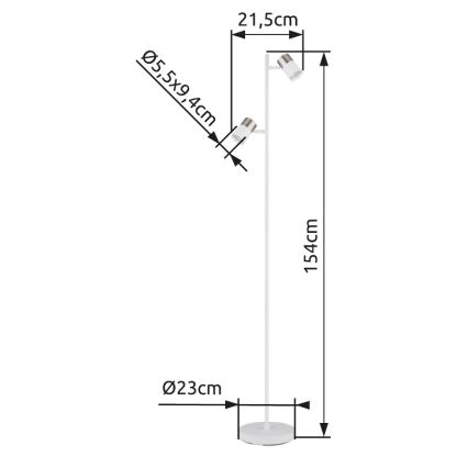 Globo - Gulvlampe 2xGU10/5W/230V hvid/mat krom