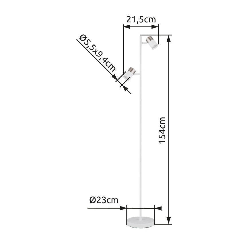 Globo - Gulvlampe 2xGU10/5W/230V hvid/mat krom