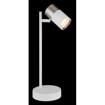 Globo - Bordlampe 1xGU10/5W/230V hvid/mat krom