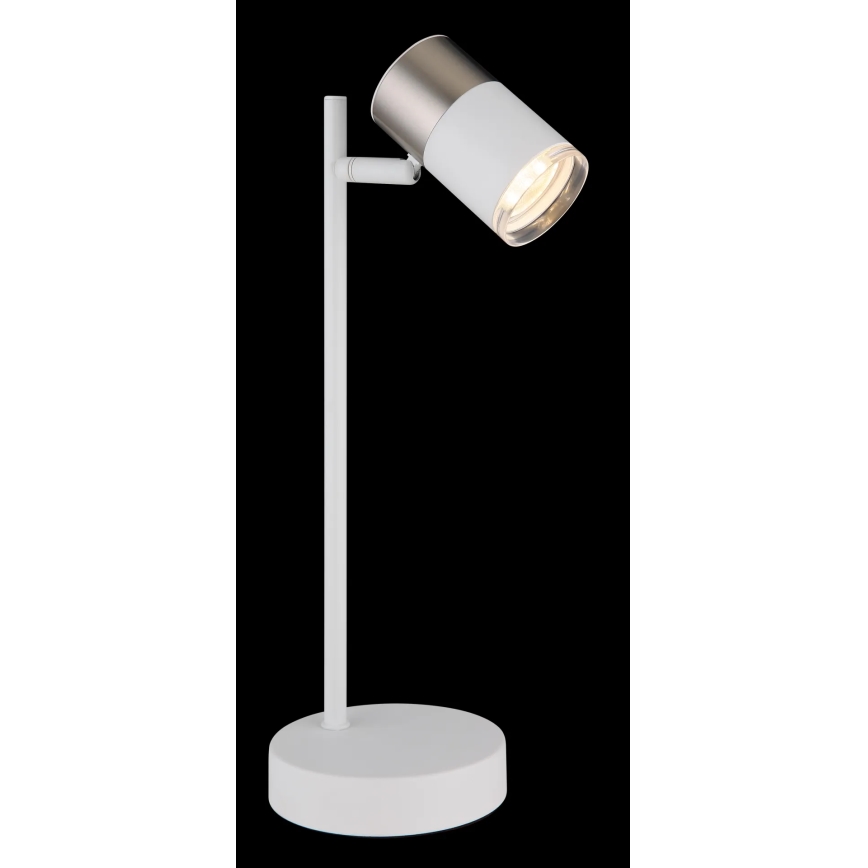 Globo - Bordlampe 1xGU10/5W/230V hvid/mat krom