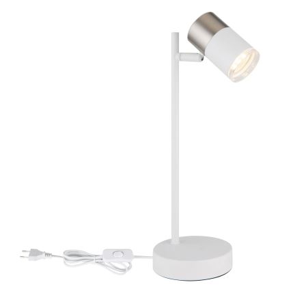 Globo - Bordlampe 1xGU10/5W/230V hvid/mat krom