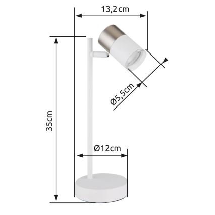 Globo - Bordlampe 1xGU10/5W/230V hvid/mat krom