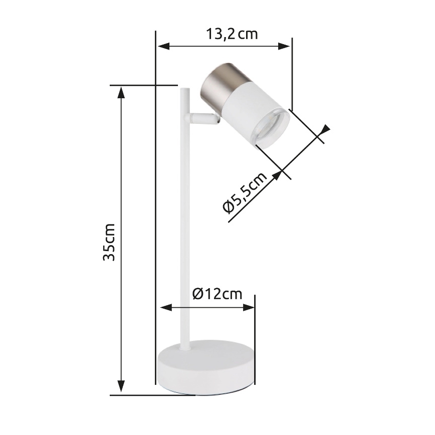 Globo - Bordlampe 1xGU10/5W/230V hvid/mat krom