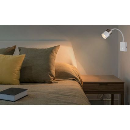 Globo - Vægspot 1xGU10/25W/230V hvid/mat krom