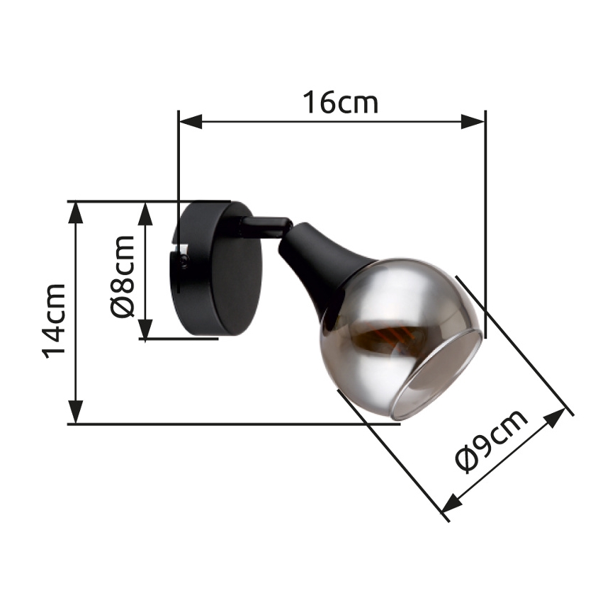 Globo - Vægspot 1xE14/40W/230V sort