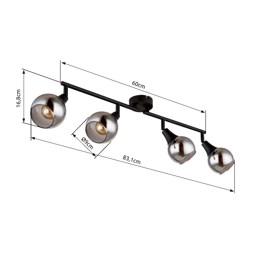 Globo - Spotlampe 4xE14/40W/230V sort