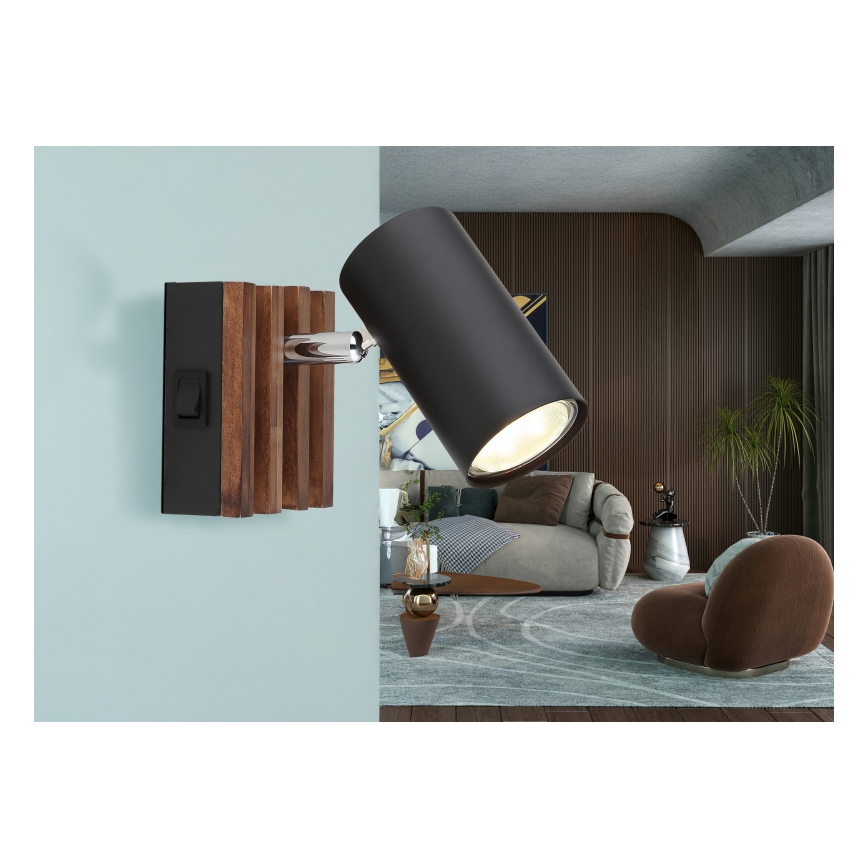 Globo - Vægspot 1xGU10/25W/230V sort