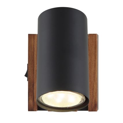 Globo - Vægspot 1xGU10/25W/230V sort