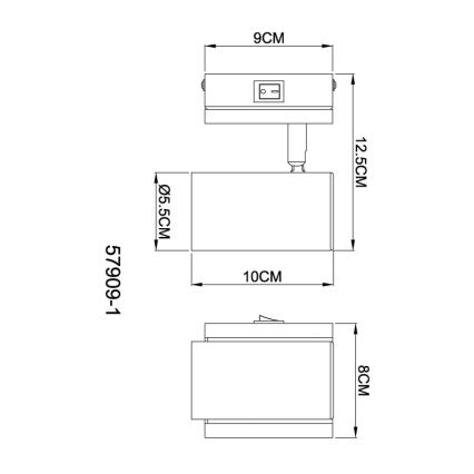 Globo - Vægspot 1xGU10/25W/230V sort