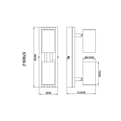 Globo - Spotlampe 2xGU10/25W/230V sort