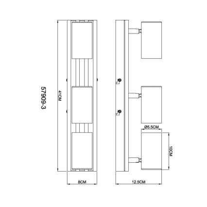 Globo - Spotlampe 3xGU10/25W/230V sort